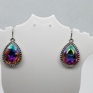 Rainbow tear shaped earrings